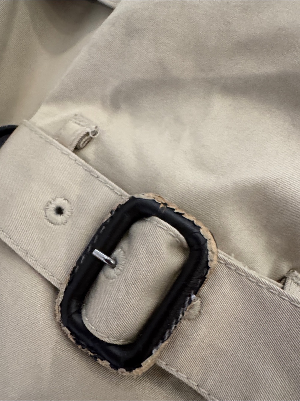 Banana Republic Khaki Double-Breasted Trench with Tie Belt - Picture 4 of 6